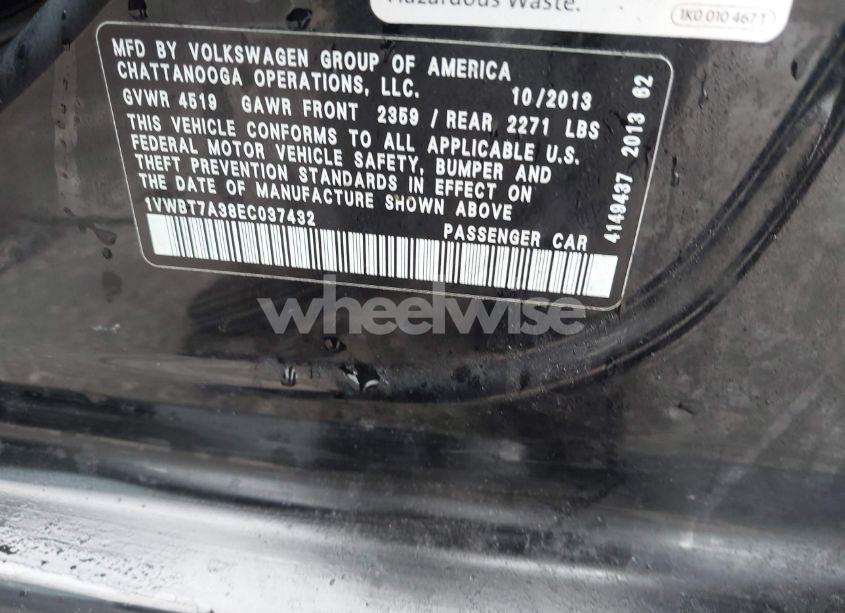 Photo 9 of 2014 Volkswagen Passat 1.8T SE (VIN 1VWBT7A38EC037432)