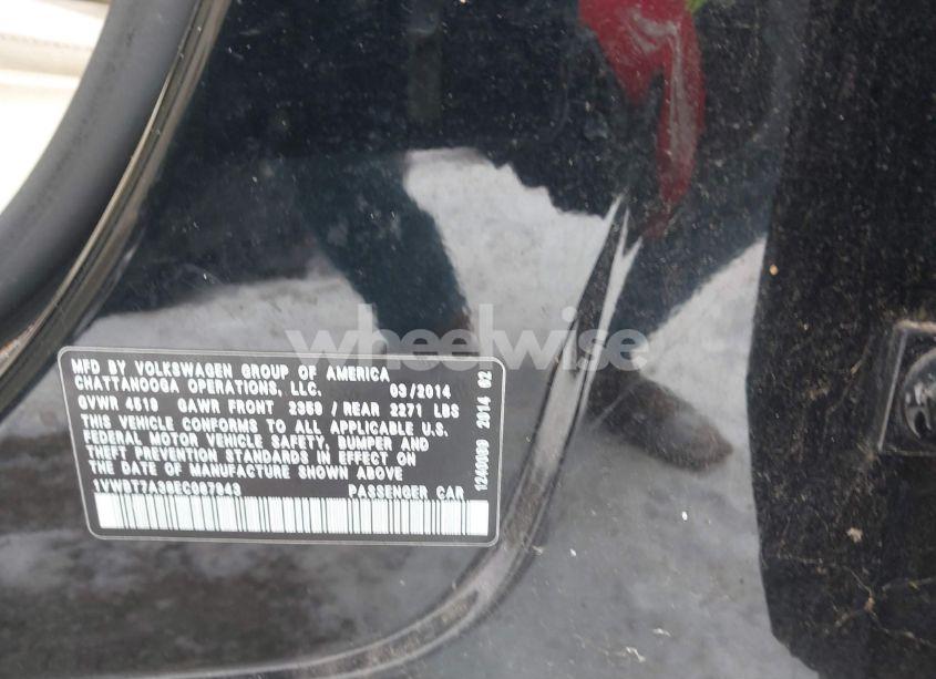 Photo 9 of 2014 Volkswagen Passat 1.8T SE (VIN 1VWBT7A38EC087943)