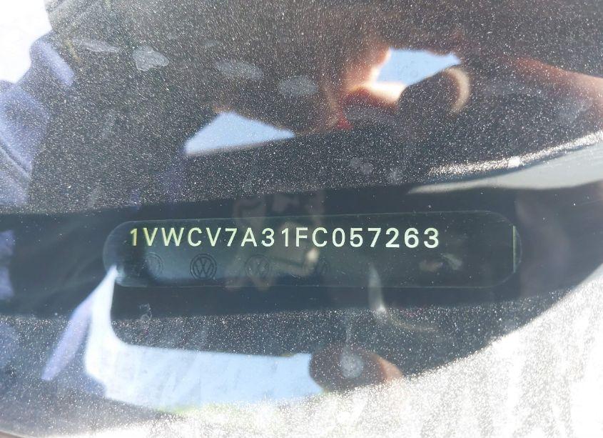 Photo 9 of 2015 Volkswagen Passat 2.0L TDI SEL PREMIUM (VIN 1VWCV7A31FC057263)