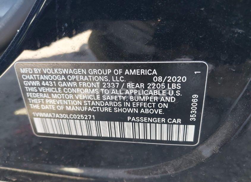 Photo 9 of 2020 Volkswagen Passat 2.0T R-LINE (VIN 1VWMA7A30LC025271)