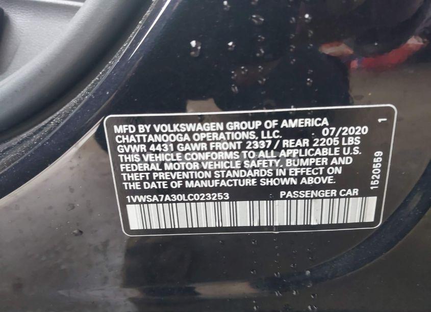 Photo 9 of 2020 Volkswagen Passat 2.0T SE (VIN 1VWSA7A30LC023253)