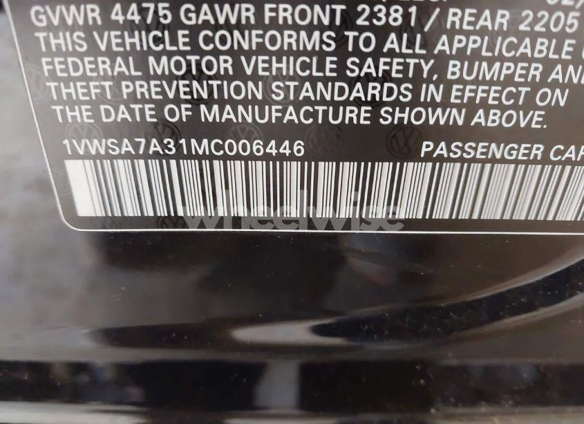 Photo 9 of 2021 Volkswagen Passat 2.0T SE (VIN 1VWSA7A31MC006446)