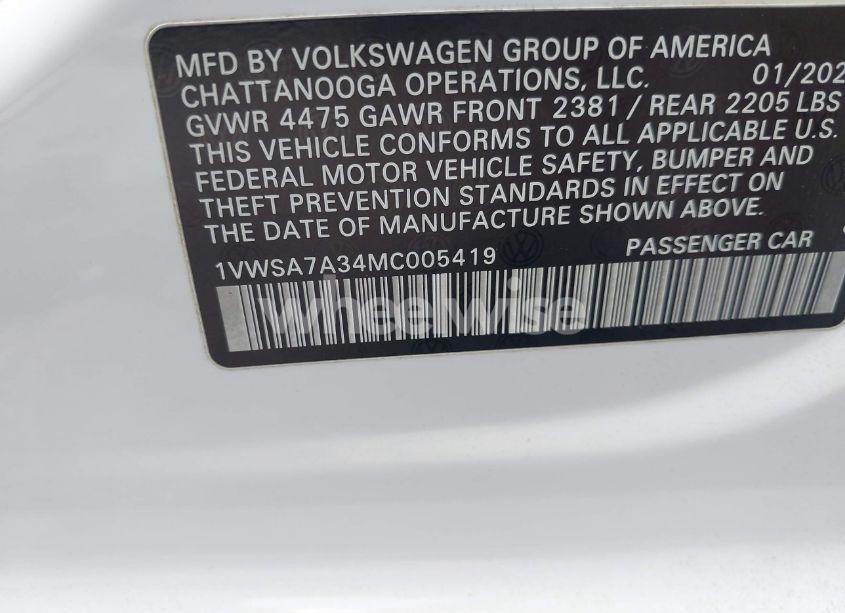 Photo 9 of 2021 Volkswagen Passat 2.0T SE (VIN 1VWSA7A34MC005419)