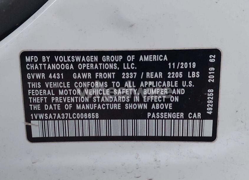 Photo 9 of 2020 Volkswagen Passat 2.0T SE (VIN 1VWSA7A37LC006658)