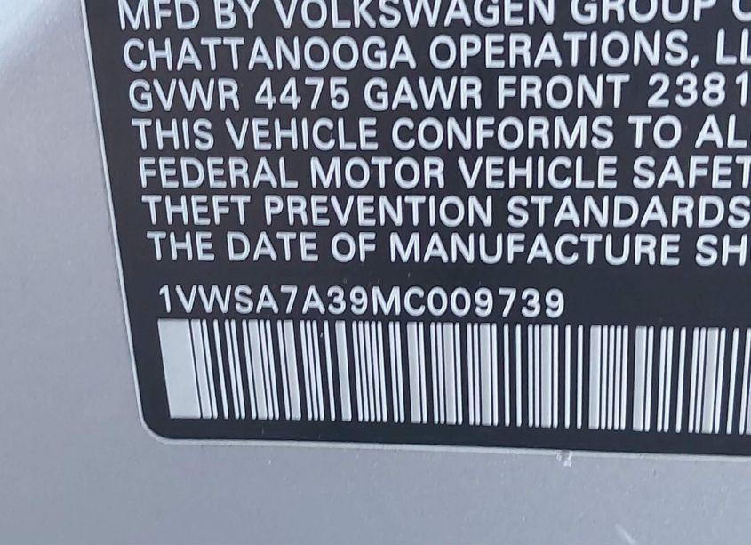 Photo 9 of 2021 Volkswagen Passat 2.0T SE (VIN 1VWSA7A39MC009739)