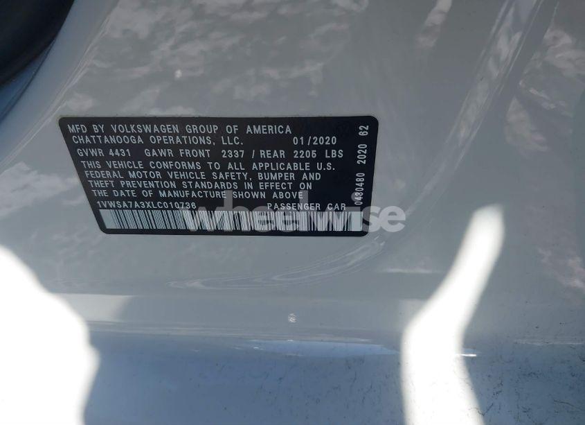 Photo 9 of 2020 Volkswagen Passat 2.0T SE (VIN 1VWSA7A3XLC010736)