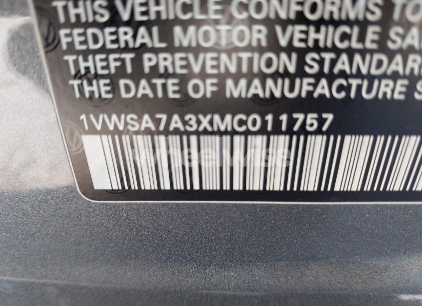 Photo 9 of 2021 Volkswagen Passat 2.0T SE (VIN 1VWSA7A3XMC011757)