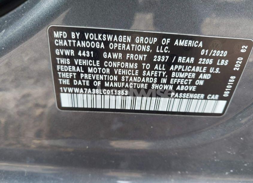 Photo 9 of 2020 Volkswagen Passat 2.0T SE (VIN 1VWWA7A38LC011353)