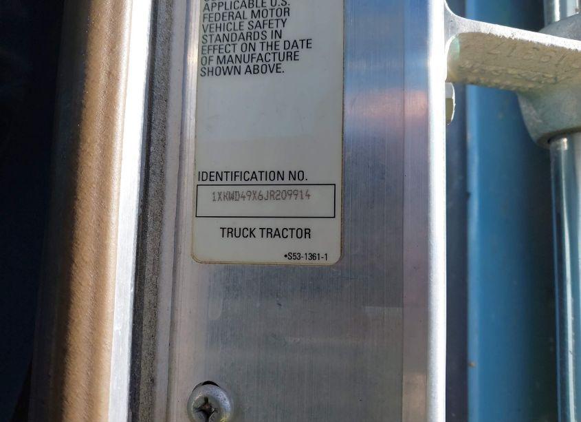 Photo 8 of 2018 Kenworth W900 N/A (VIN 1XKWD49X6JR209914)