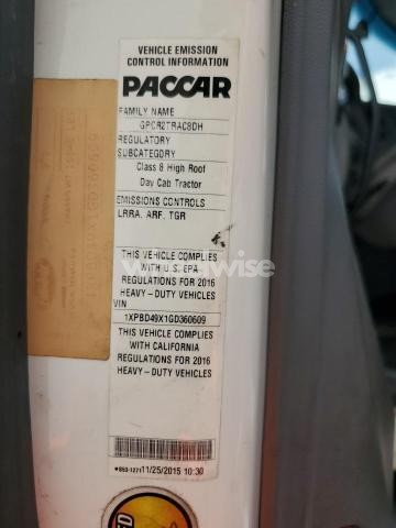 Photo 3 of 2016 PETERBILT 579 SEMI TRUCK N/A (VIN 1XPBD49X1GD360609)