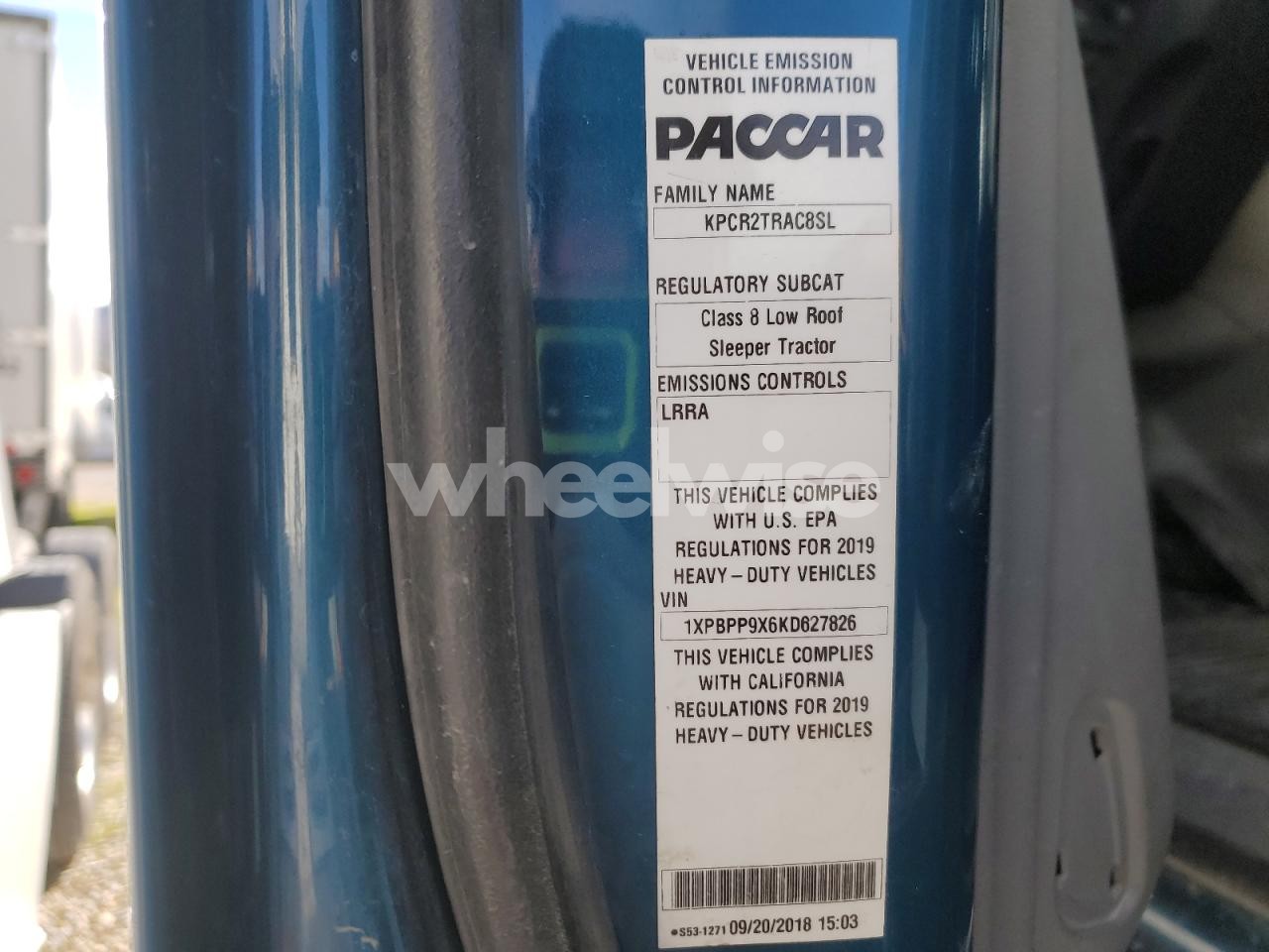 Photo 10 of 2019 PETERBILT 579 SEMI TRUCK N/A (VIN 1XPBPP9X6KD627826)