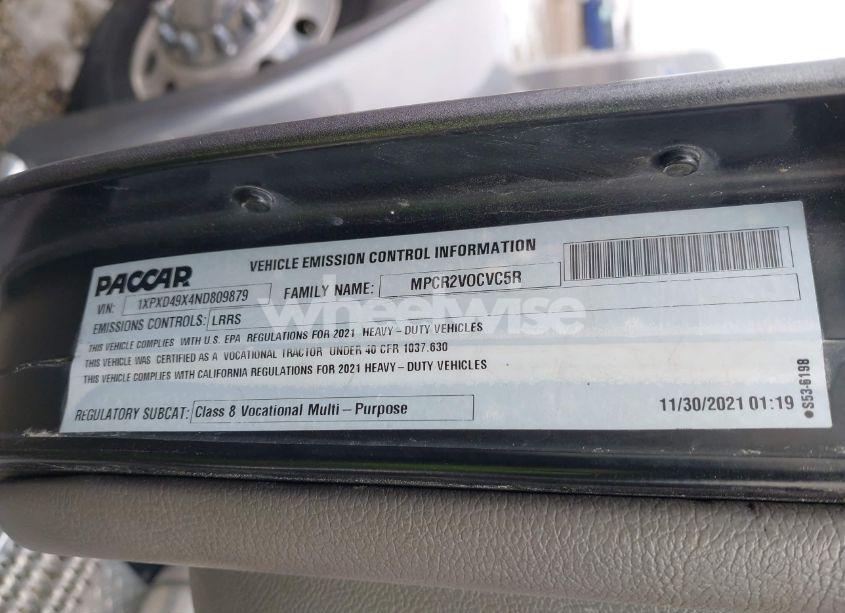 Photo 9 of 2022 Peterbilt 389 (VIN 1XPXD49X4ND809879)