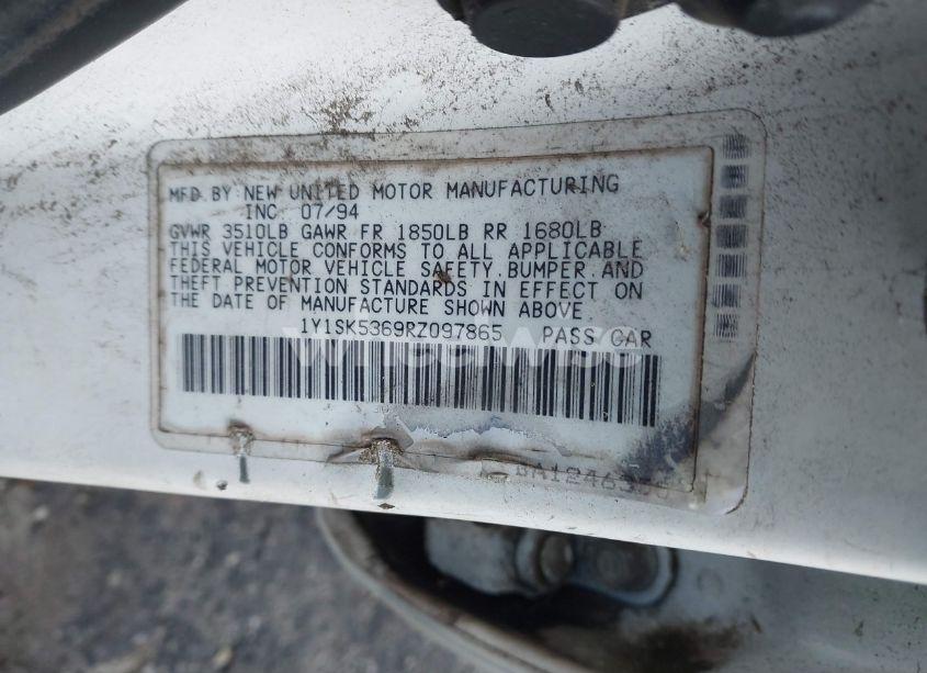 Photo 9 of 1994 Geo Prizm LSI (VIN 1Y1SK5369RZ097865)