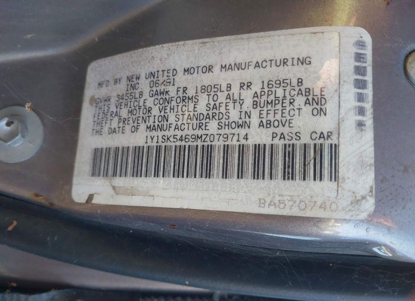 Photo 9 of 1991 Geo Prizm LSI (VIN 1Y1SK5469MZ079714)