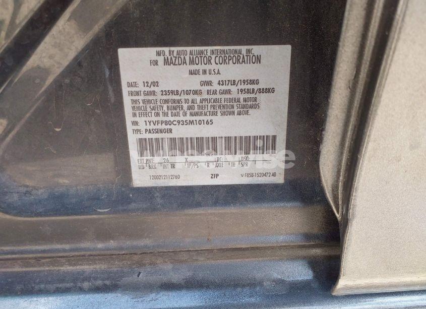 Photo 9 of 2003 Mazda Mazda6 I (VIN 1YVFP80C935M10165)