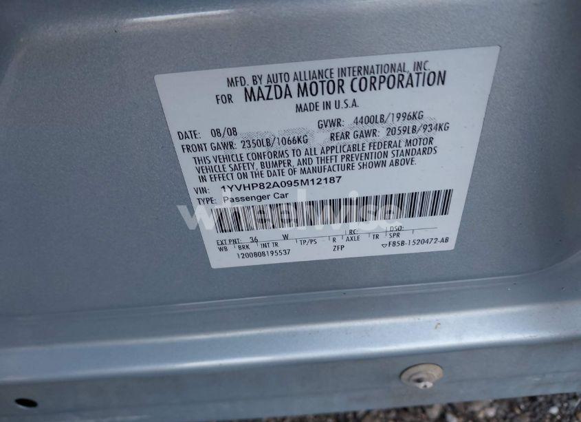 Photo 9 of 2009 Mazda Mazda6 I GRAND TOURING (VIN 1YVHP82A095M12187)