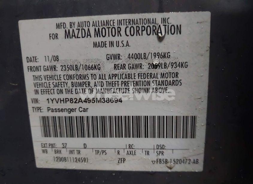 Photo 9 of 2009 Mazda Mazda6 I TOURING (VIN 1YVHP82A495M38694)