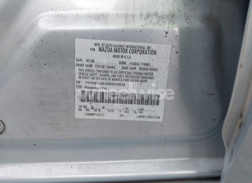 Photo 9 of 2009 Mazda Mazda6 I GRAND TOURING (VIN 1YVHP82AX95M19535)