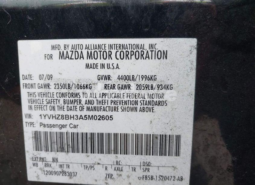 Photo 9 of 2010 Mazda Mazda6 I SPORT (VIN 1YVHZ8BH3A5M02605)