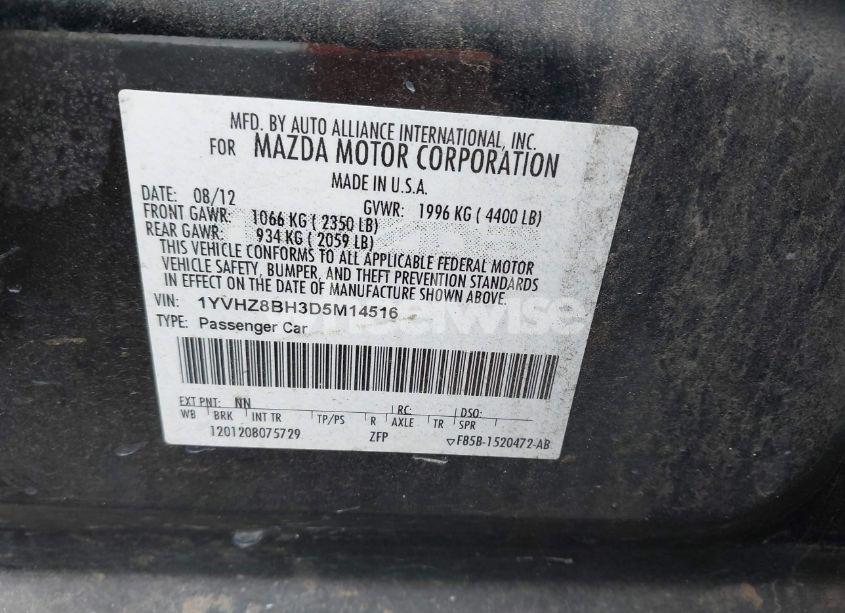 Photo 9 of 2013 Mazda Mazda6 (VIN 1YVHZ8BH3D5M14516)