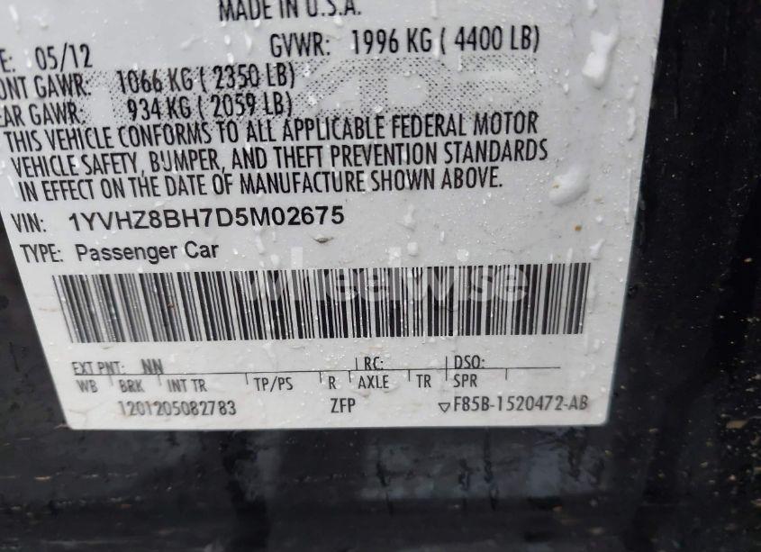 Photo 9 of 2013 Mazda Mazda6 I SPORT (VIN 1YVHZ8BH7D5M02675)