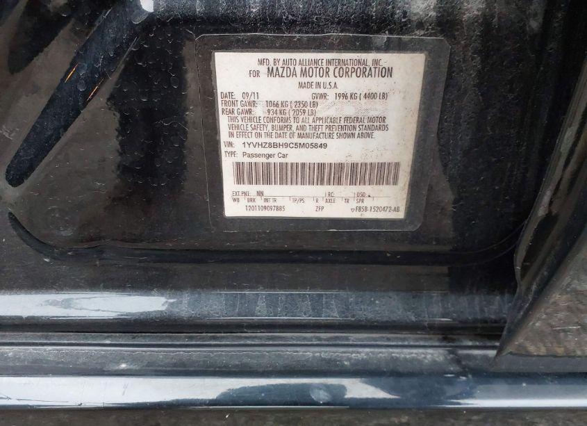 Photo 9 of 2012 Mazda Mazda6 I SPORT (VIN 1YVHZ8BH9C5M05849)