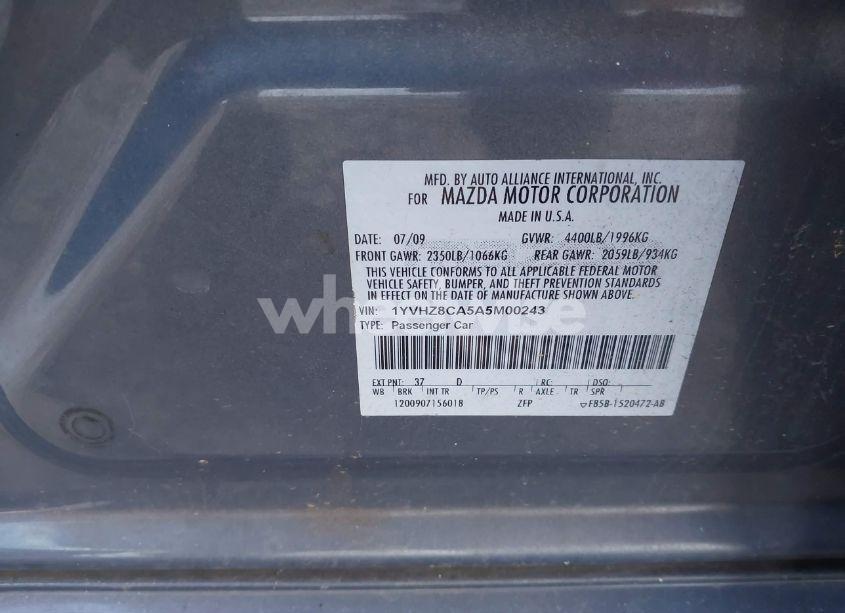 Photo 9 of 2010 Mazda Mazda6 I TOURING (VIN 1YVHZ8CA5A5M00243)