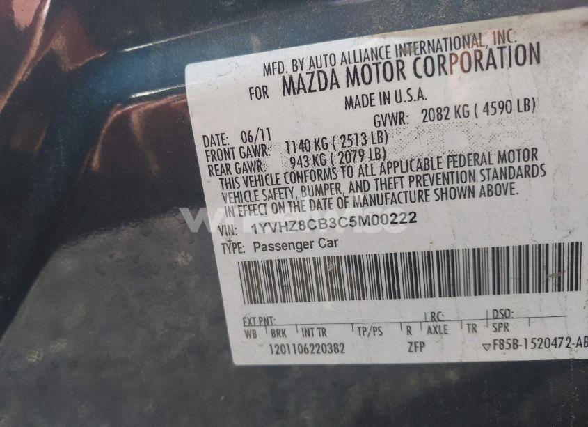 Photo 9 of 2012 Mazda Mazda6 S GRAND TOURING (VIN 1YVHZ8CB3C5M00222)