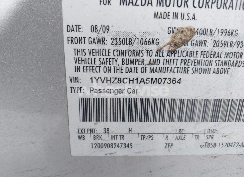 Photo 9 of 2010 Mazda Mazda6 I TOURING (VIN 1YVHZ8CH1A5M07364)