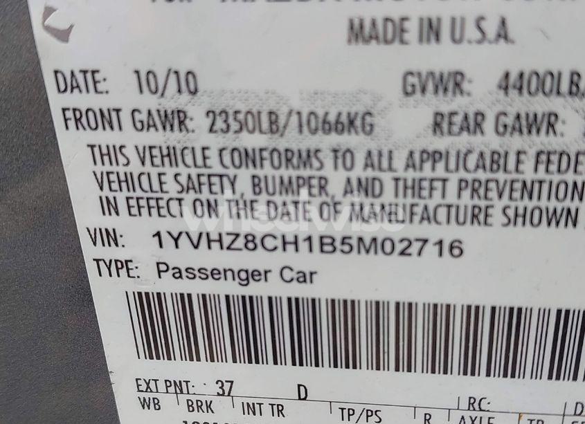 Photo 9 of 2011 Mazda Mazda6 I TOURING (VIN 1YVHZ8CH1B5M02716)