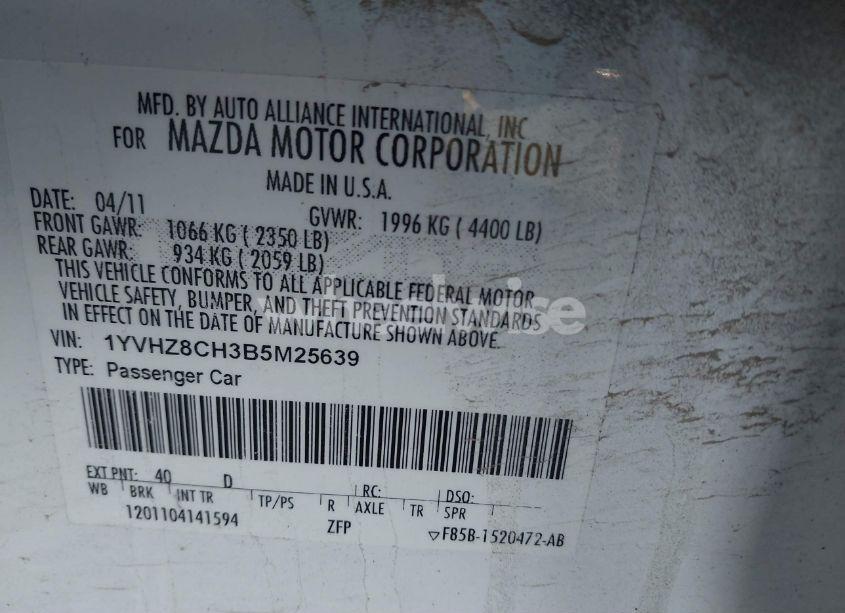 Photo 9 of 2011 Mazda Mazda6 I GRAND TOURING (VIN 1YVHZ8CH3B5M25639)