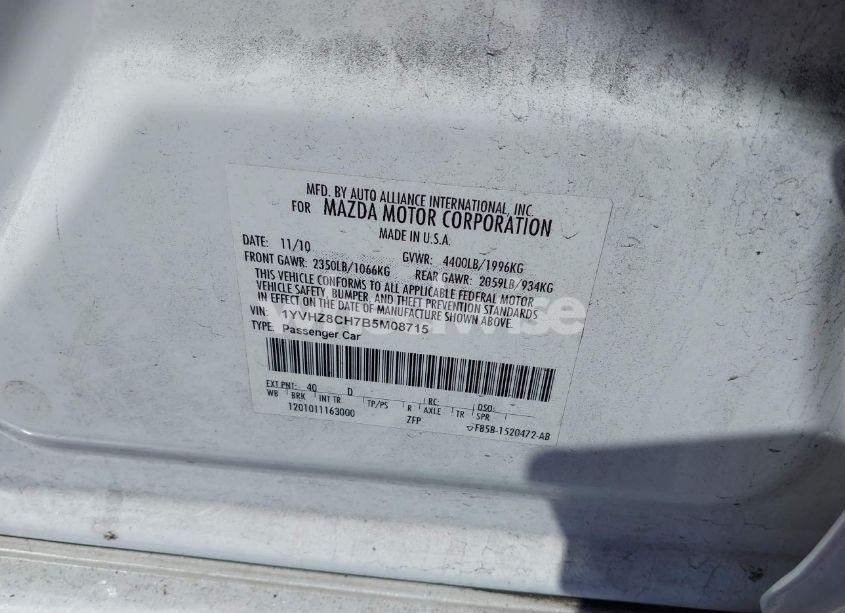 Photo 9 of 2011 Mazda Mazda6 I TOURING PLUS (VIN 1YVHZ8CH7B5M08715)