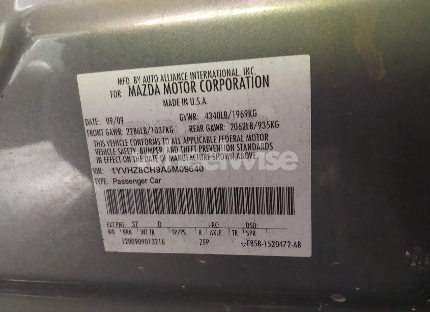 Photo 9 of 2010 Mazda Mazda6 I TOURING (VIN 1YVHZ8CH9A5M09640)