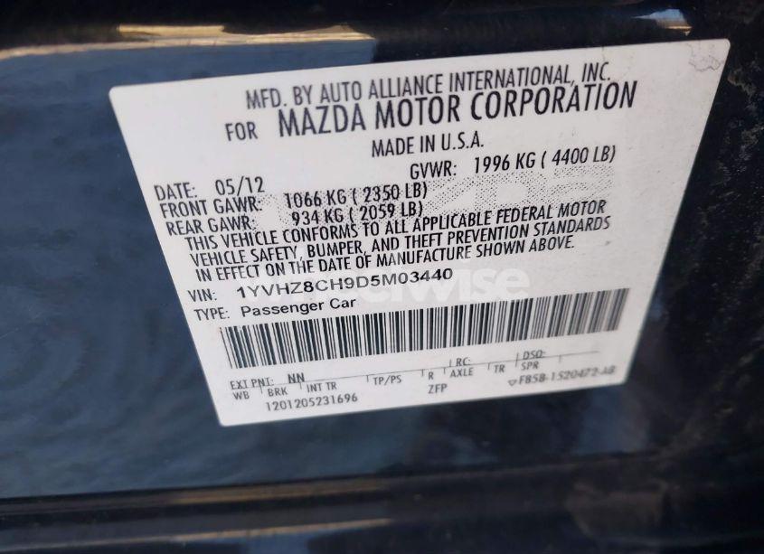 Photo 8 of 2013 Mazda Mazda6 I GRAND TOURING (VIN 1YVHZ8CH9D5M03440)