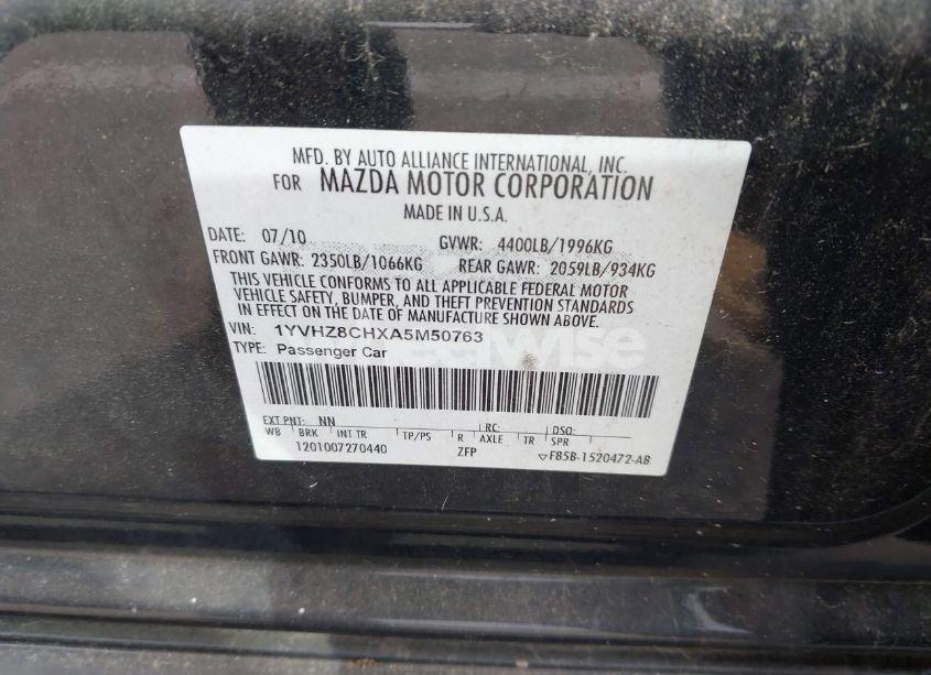 Photo 9 of 2010 Mazda Mazda6 I TOURING PLUS (VIN 1YVHZ8CHXA5M50763)