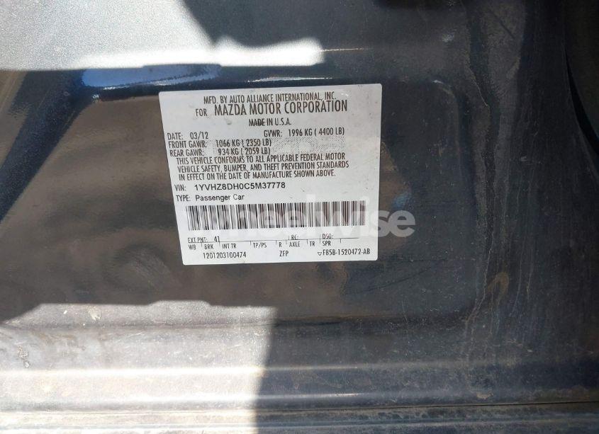 Photo 9 of 2012 Mazda Mazda6 I TOURING (VIN 1YVHZ8DH0C5M37778)