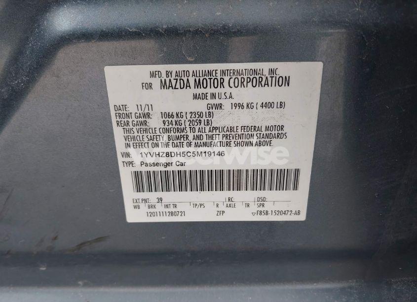 Photo 9 of 2012 Mazda Mazda6 I TOURING (VIN 1YVHZ8DH5C5M19146)