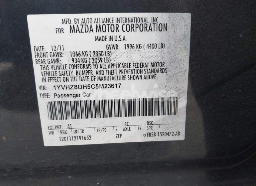 Photo 9 of 2012 Mazda Mazda6 I TOURING (VIN 1YVHZ8DH5C5M23617)