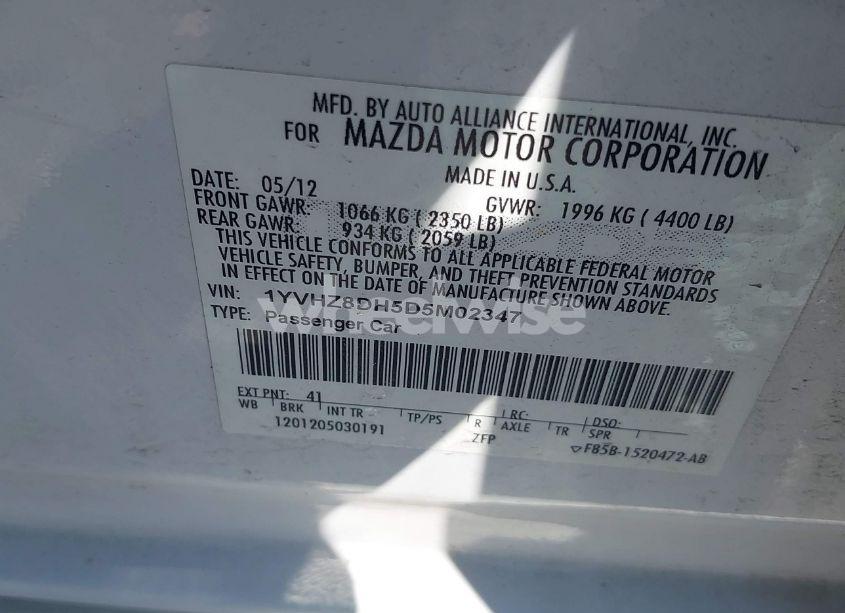 Photo 9 of 2013 Mazda Mazda6 I TOURING (VIN 1YVHZ8DH5D5M02347)