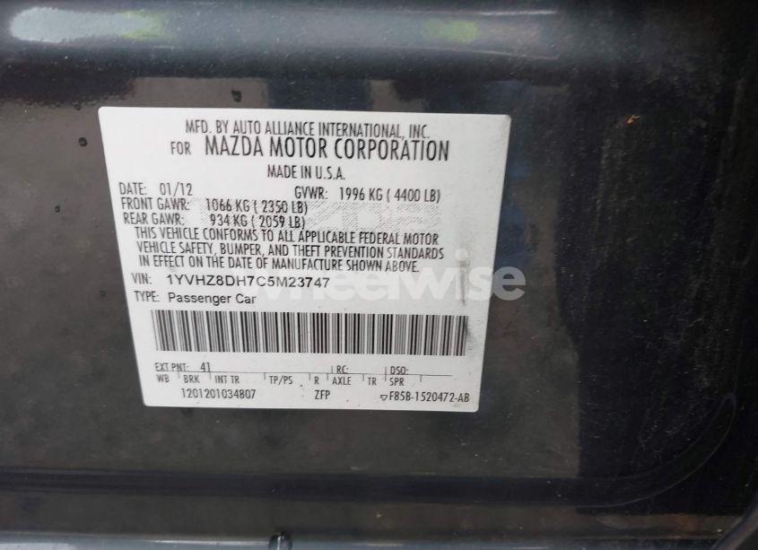 Photo 9 of 2012 Mazda Mazda6 I TOURING (VIN 1YVHZ8DH7C5M23747)