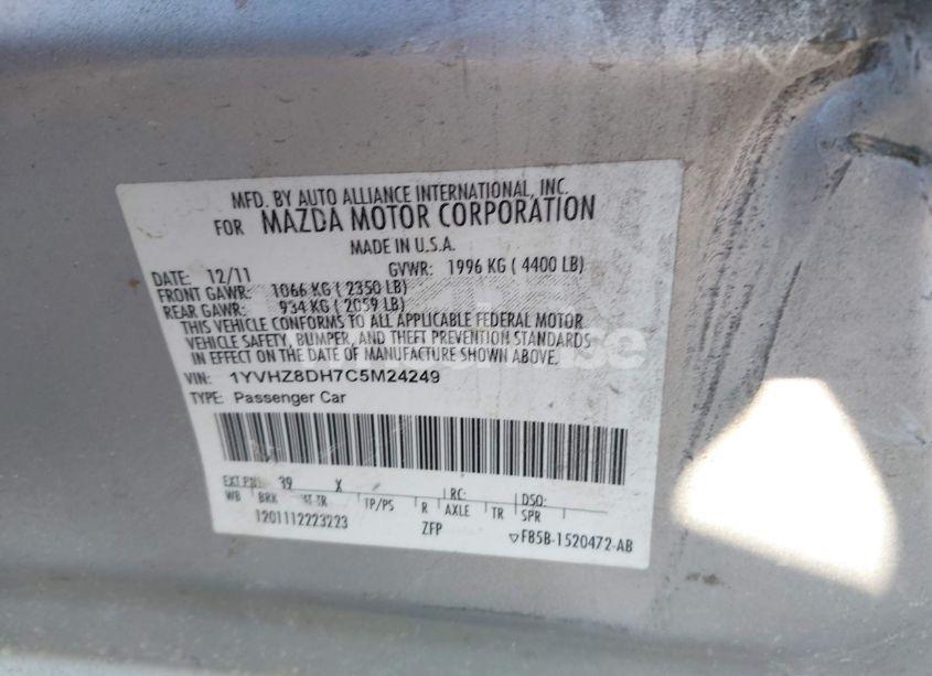 Photo 9 of 2012 Mazda Mazda6 I TOURING (VIN 1YVHZ8DH7C5M24249)