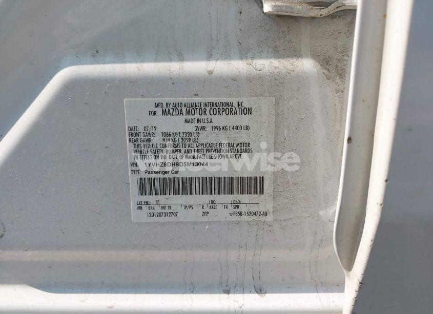 Photo 9 of 2013 Mazda Mazda6 I TOURING (VIN 1YVHZ8DH9D5M13044)