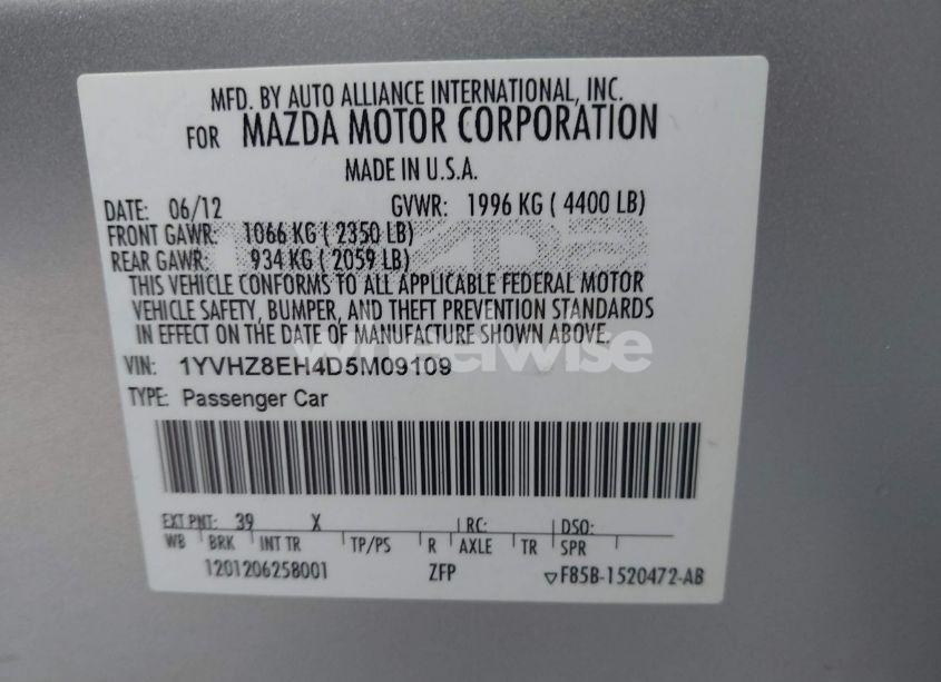 Photo 9 of 2013 Mazda Mazda6 I TOURING PLUS (VIN 1YVHZ8EH4D5M09109)