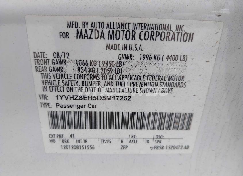 Photo 9 of 2013 Mazda Mazda6 I TOURING PLUS (VIN 1YVHZ8EH5D5M17252)