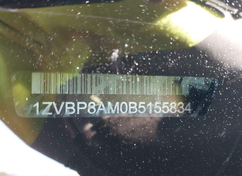 Photo 9 of 2011 Ford Mustang V6 PREMIUM (VIN 1ZVBP8AM0B5155834)