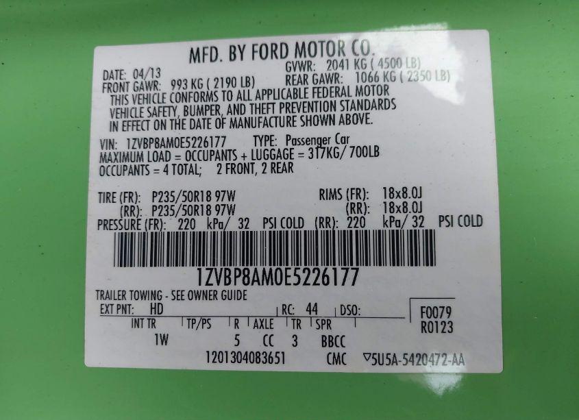 Photo 9 of 2014 Ford Mustang V6 (VIN 1ZVBP8AM0E5226177)