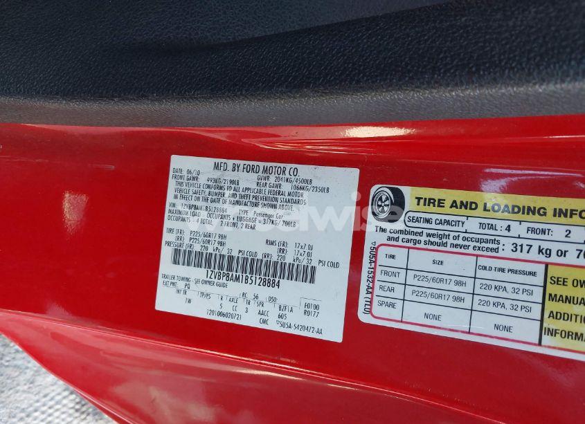 Photo 9 of 2011 Ford Mustang V6 (VIN 1ZVBP8AM1B5128884)