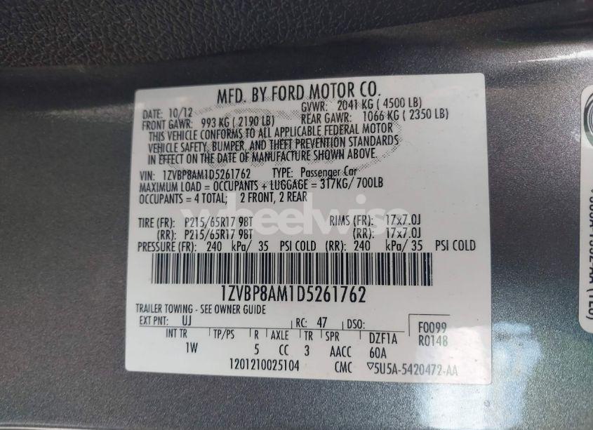 Photo 9 of 2013 Ford Mustang V6 (VIN 1ZVBP8AM1D5261762)