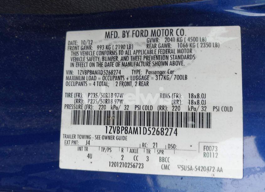 Photo 9 of 2013 Ford Mustang V6 PREMIUM (VIN 1ZVBP8AM1D5268274)