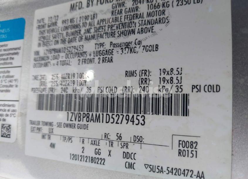 Photo 9 of 2013 Ford Mustang V6 PREMIUM (VIN 1ZVBP8AM1D5279453)